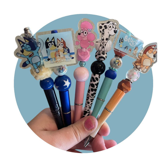 Blue Dog and Friends bead pen