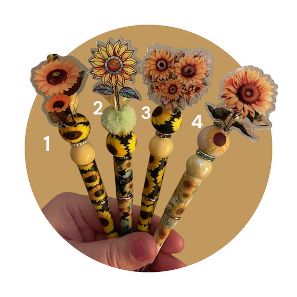 Floral bead pen