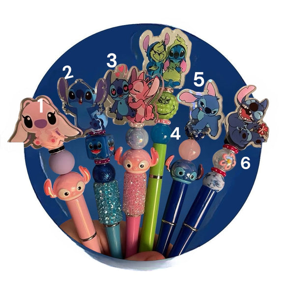 Blue Alien Bead Pen
