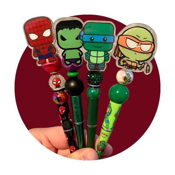 Comic book bead pen